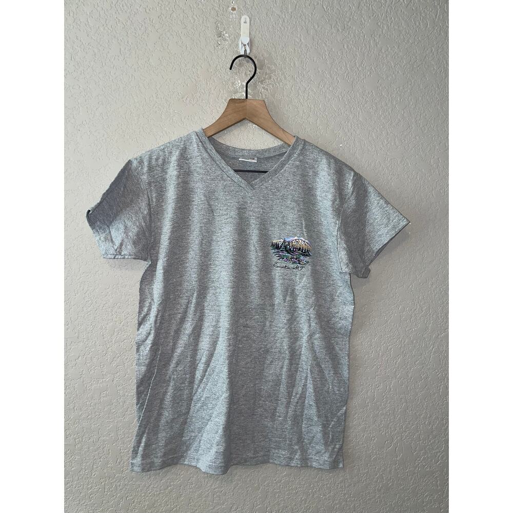 90s Women's Vintage Eureka MT Montana Gray Top Shirt Women M Medium